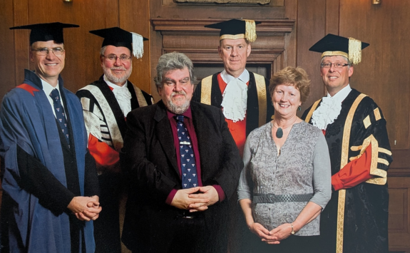 Mark receiving an honorary fellowship from Newcastle University in 2011